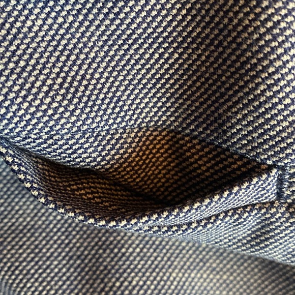 Loft Marisa High Waist Pants Blue Chevron Herringbone Pattern SZ 14 Business - Picture 10 of 15